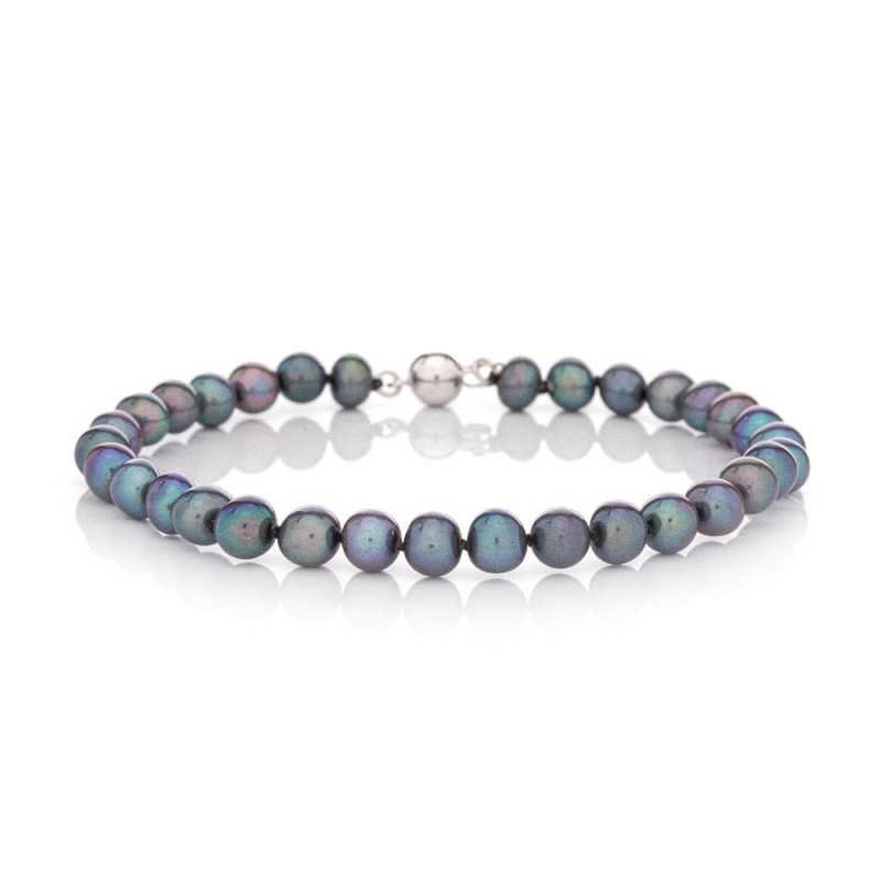 Pulsera de perlas oscuras 6 AA