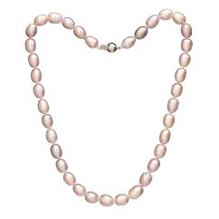 Colier cu perle Oval 9,5 AA roz