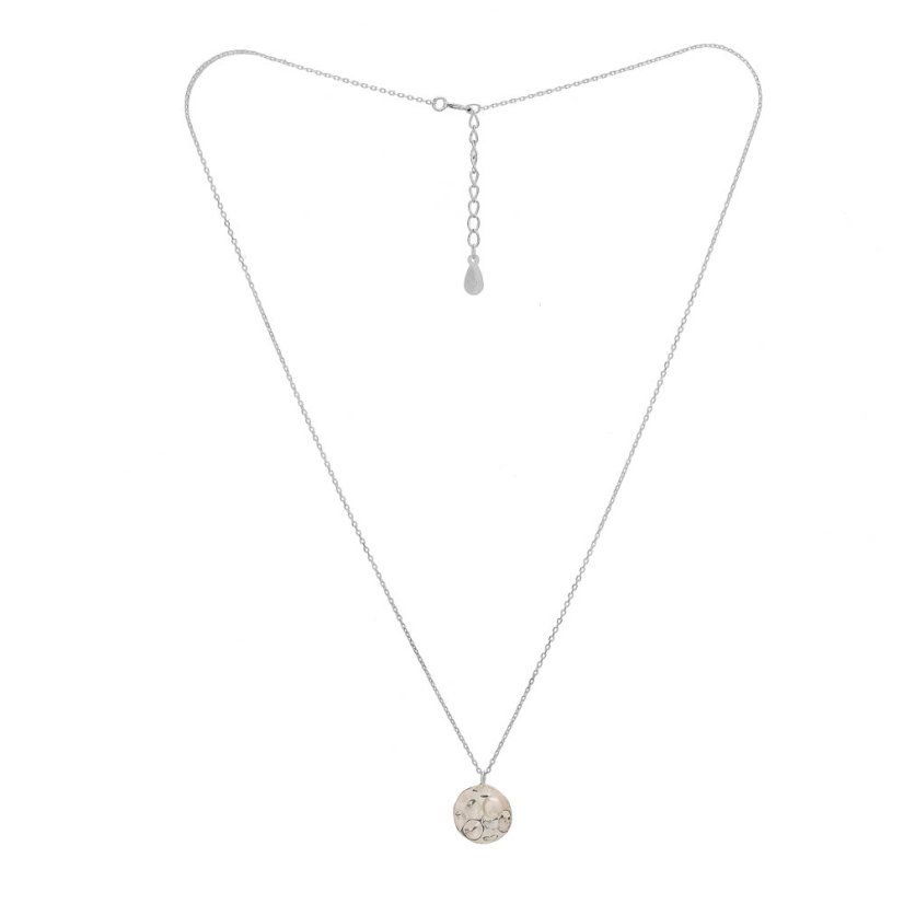 Silberkette mit kleinem Anhänger und Mini-Perle Silberkette mit kleinem Anhänger und Mini-Perle