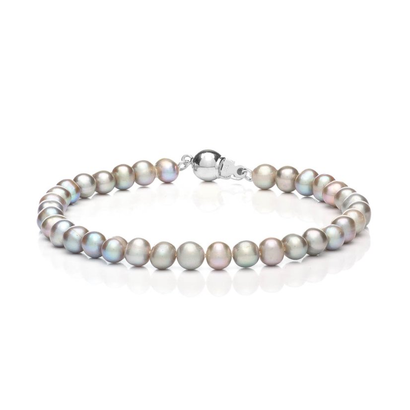 Perlenarmband 5,5 AA grau