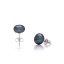 Perlenohrstecker 8 AA - Farbe: Dunkel, Edelmetall: Rhodiniertes Silber (925)