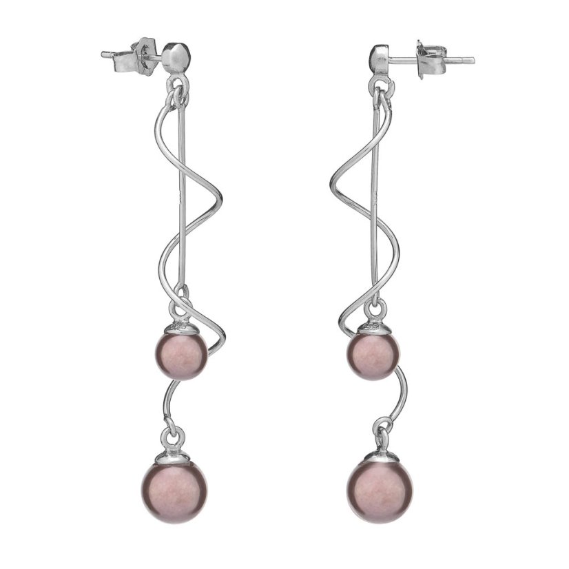 Perlenohrringe Spiral - Farbe: Dunkel