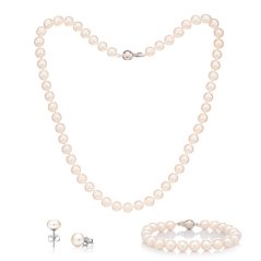 Perlový set s náušnicemi 7,5 AA