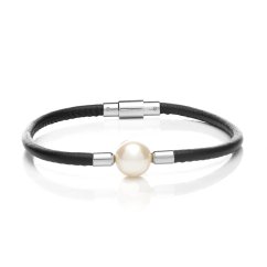Skórzana bransoletka z perłą