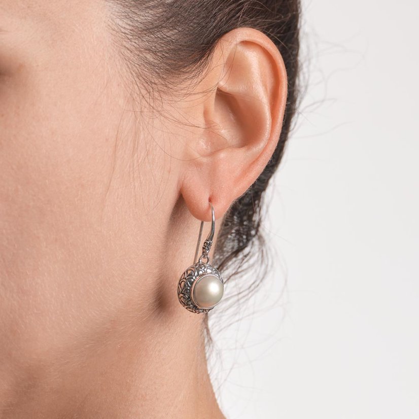 Perlové náušnice Mata Hari - Barva: Bílá, Drahý kov: Sterlingové stříbro (925)