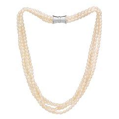 Collier de perles à cinq rangs – perles blanches