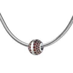 Axis silver pendant with Czech garnets