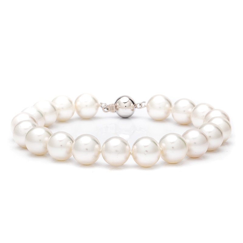 Bransoletka z białymi perłami South Sea 9 AAA