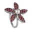 Silberring Bloom mit Perle und tschechischen Granaten - Ringgröße: 56