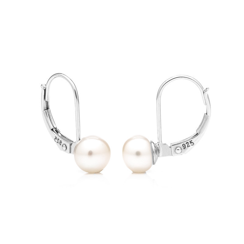 Pearl earrings 6 AA Conti - Colour: Dark, Precious metal: Rhodium-plated silver (925)