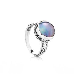 Anillo de perla Bali - azul