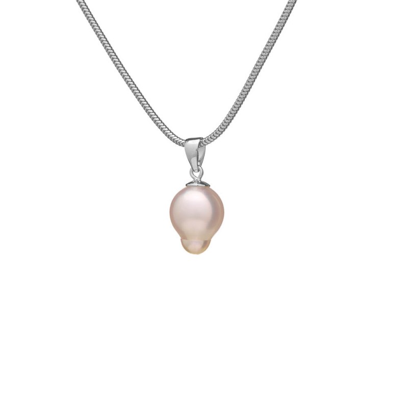Anhänger mit Südseeperle AA 8 mm gold-weiß