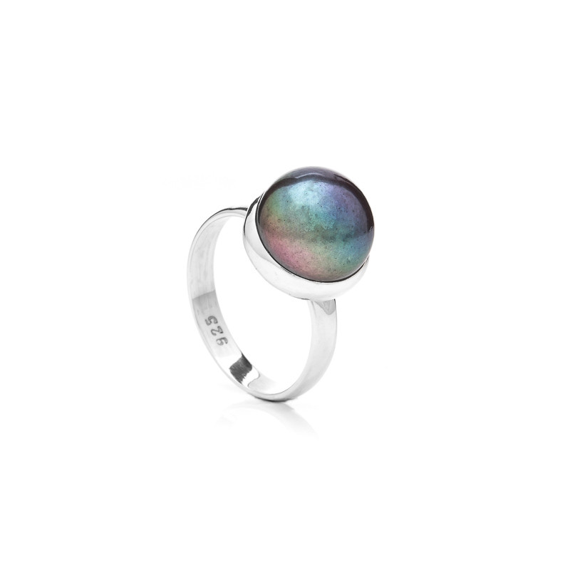 Ring Buka mittel Perle - multicolor - Farbe: Multicolor, Edelmetall: Sterlingsilber (925), Ringgröße: 56