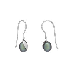 Dew pearl earrings – dark pearl