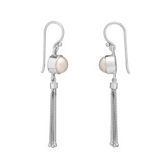 Pendientes de perlas con cadenas