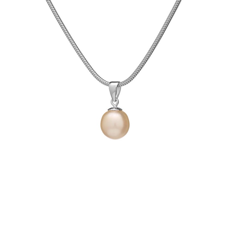 Anhänger mit Südseeperle AA 8 mm gold-weiß