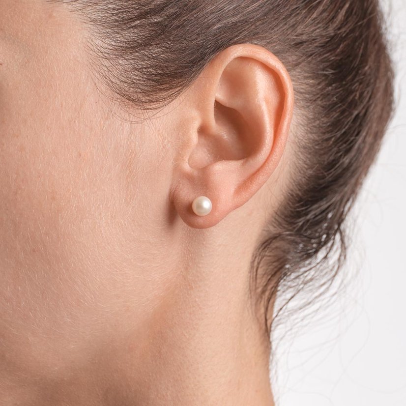 Pendientes de perlas de plata 6 AAA - Color: Oscuro, Metal precioso: Plata rodiada (925)