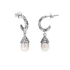 Hammered Pearl Earrings