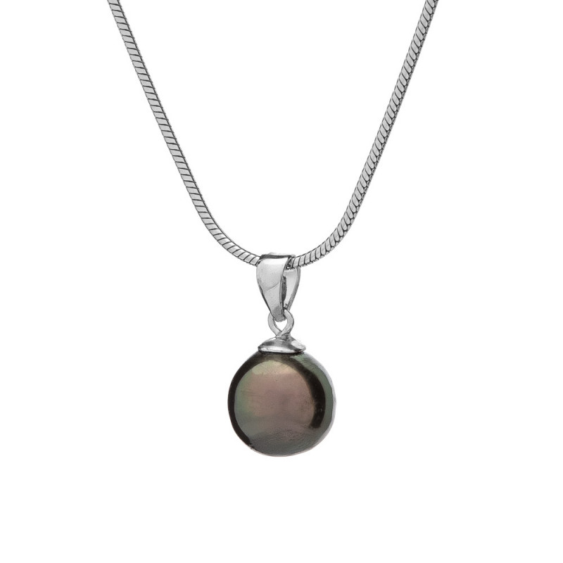 Pendant Tahiti 8 C - Colour: Dark, Precious metal: Rhodium-plated silver (925)