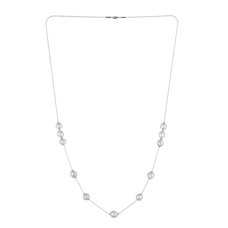 Collier avec perles baroques ajustables