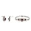 Set din argint ciocănit Garnet – brățară și cercei