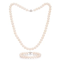 Perlový set náramok a náhrdelník Akoya 7 AAA+