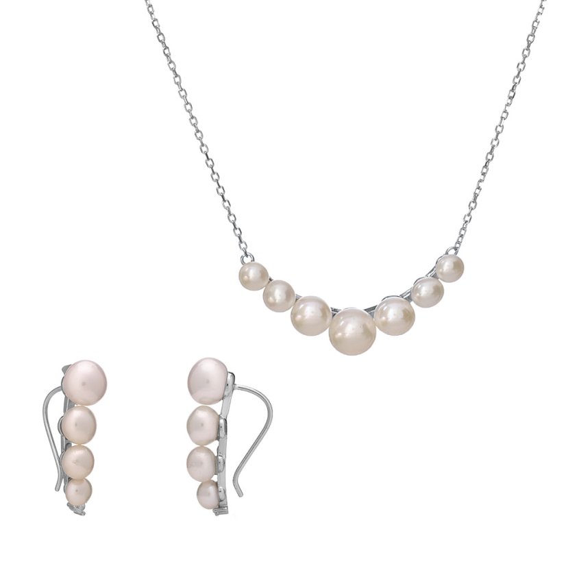 Perlenschmuckset Adi mit Ohrringen und Halskette